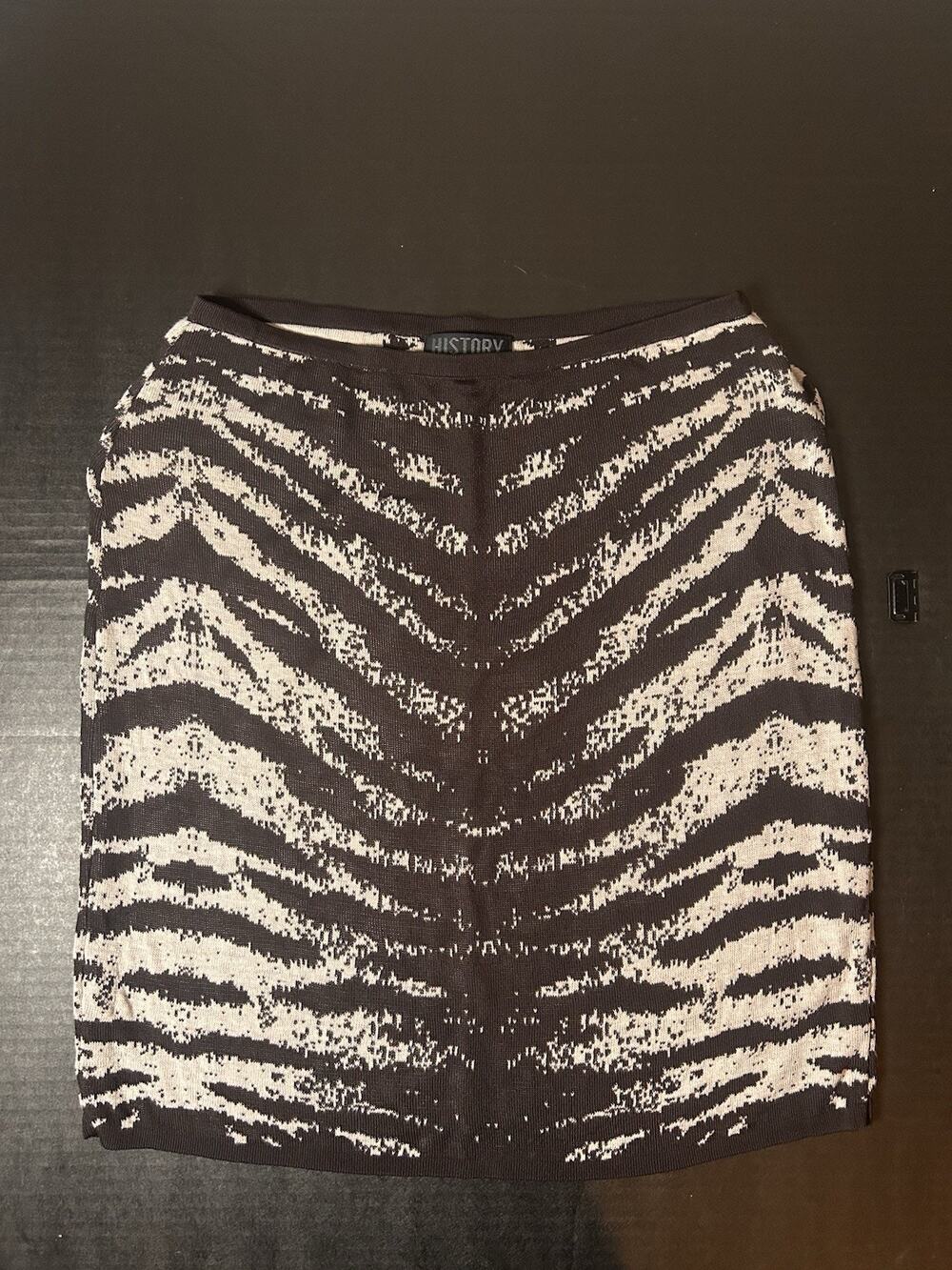 Iceberg History Animal Print Knit Pencil Skirt Womens S Knee Stretch Pull On